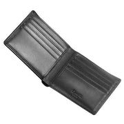 CASETI ROLAND RIBBED BLACK LEATHER BIFOLD WALLET