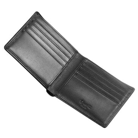 CASETI ROLAND RIBBED BLACK LEATHER BIFOLD WALLET