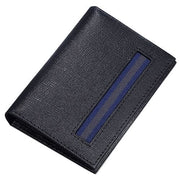 CASETI ROLAND RIBBED BLACK LEATHER BIFOLD WALLET